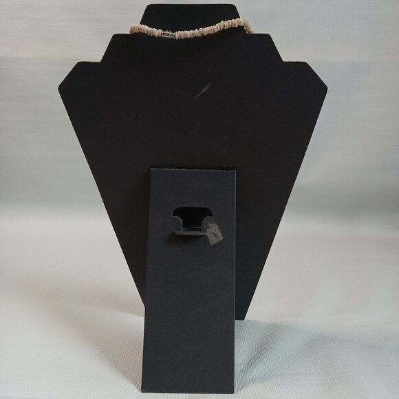 Vintage Off White and Tan Small Stacked Puka Shell Single Strand Choker Necklace - Picture 2 of 9